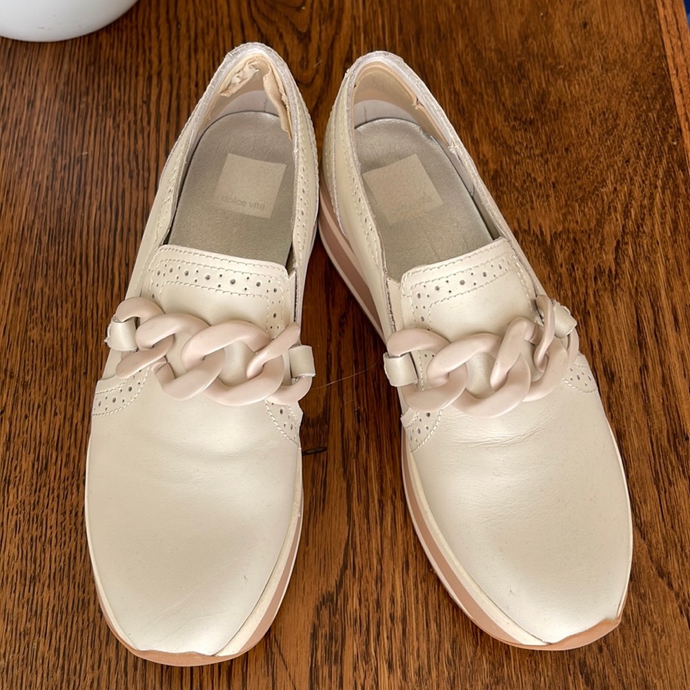 Jhenee Leather Chain Detail Platform Loafers
